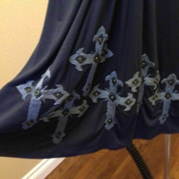 SOUL REVIVAL EMBROIDERED TUNIC BLUE, Size M - Picture 4 of 5